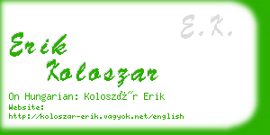 erik koloszar business card